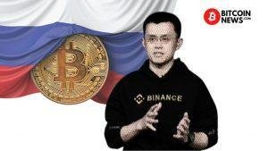 Binance CZ in with Russian flag