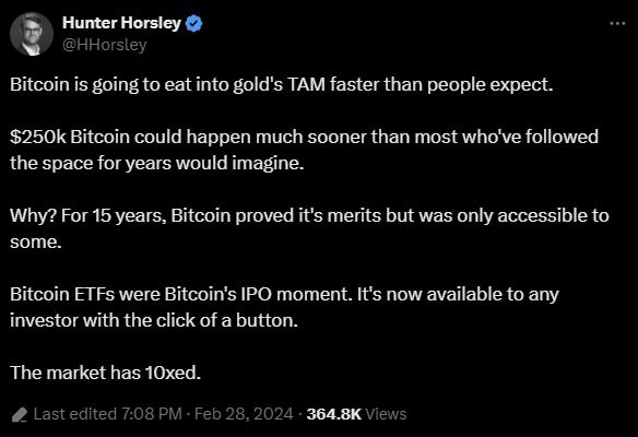 cazador de CEO mordió un poco horsley bitcoin 250k