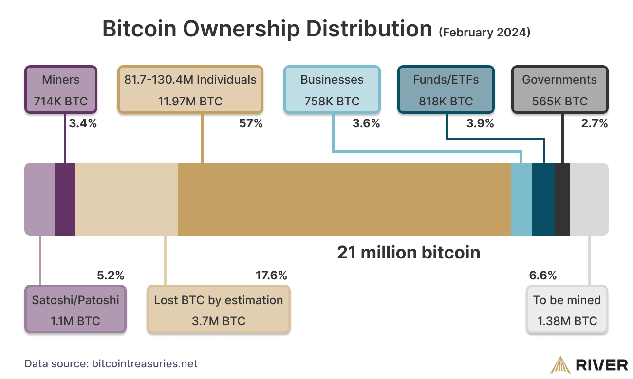 Bitcoin ownership distribution