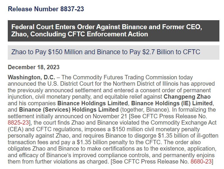 CFTC binance complaint