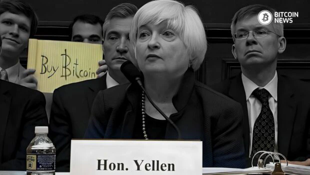 “Buy Bitcoin” Sign from Janet Yellen Testimony Fetches $166,000 in Auction