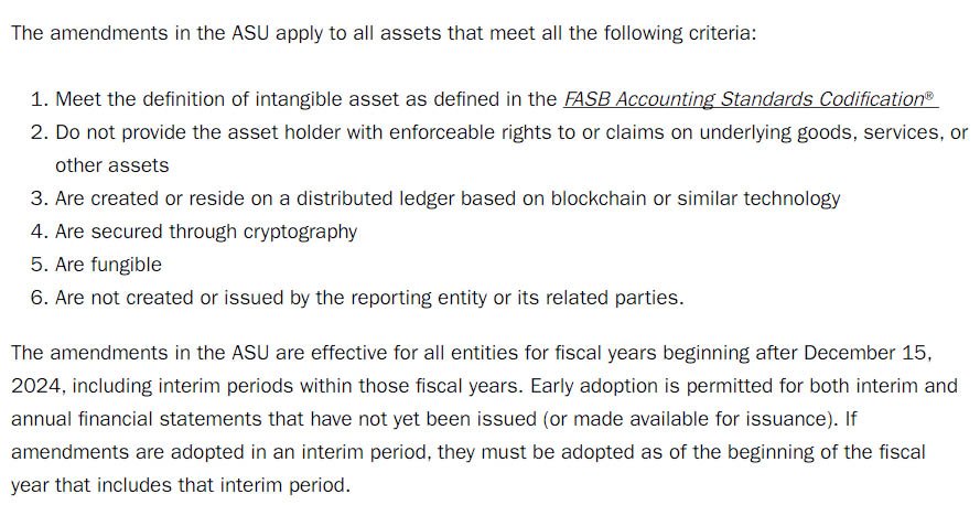 FASB Bitcoin fair value