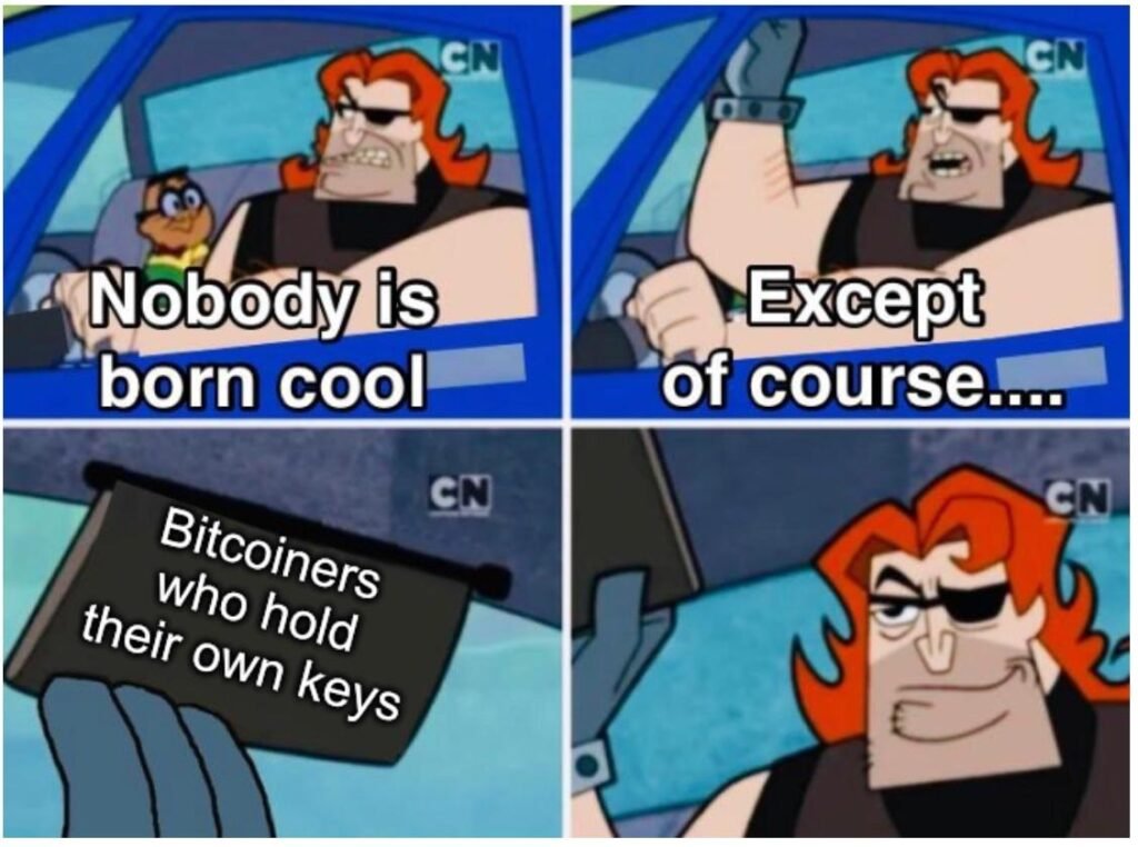 Nobody is born cool. Except of course, Bitcoiners who hold their own keys.