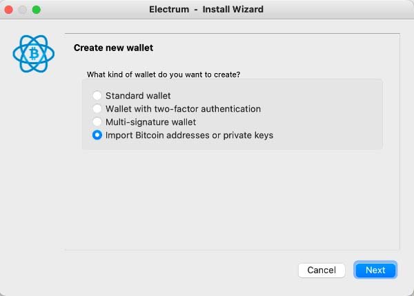 Import Keys Function on Electrum