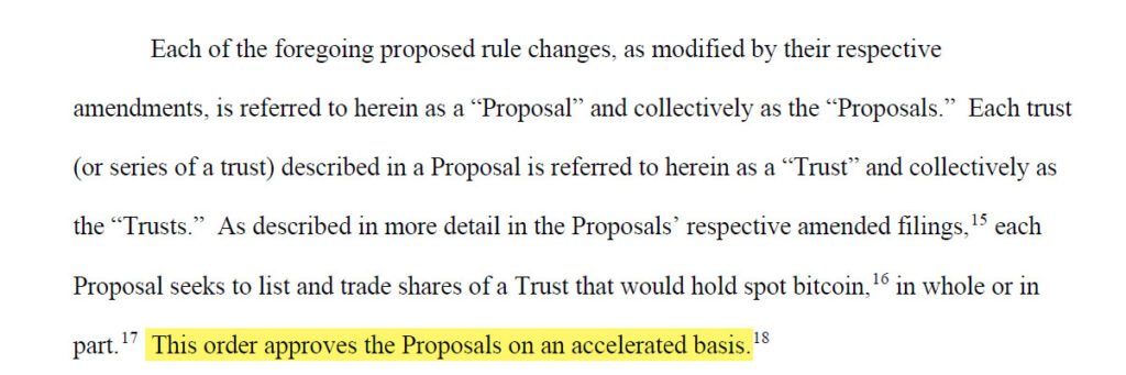 SEC approved bitcoin spot ETFs