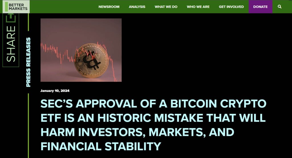 better markets dennis kelleher bitcoin etf