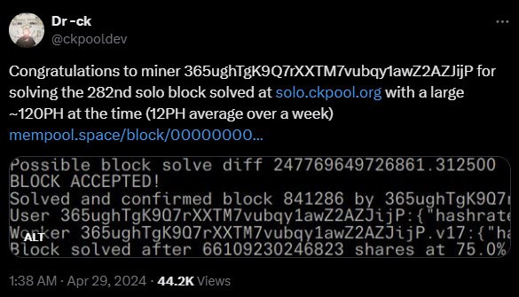 ckpool solo bitcoin miner - solo mining