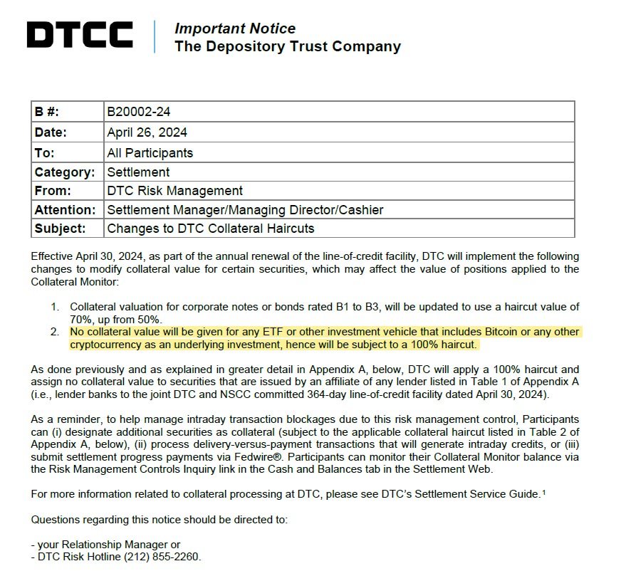 dtcc bitcoin etf collateral