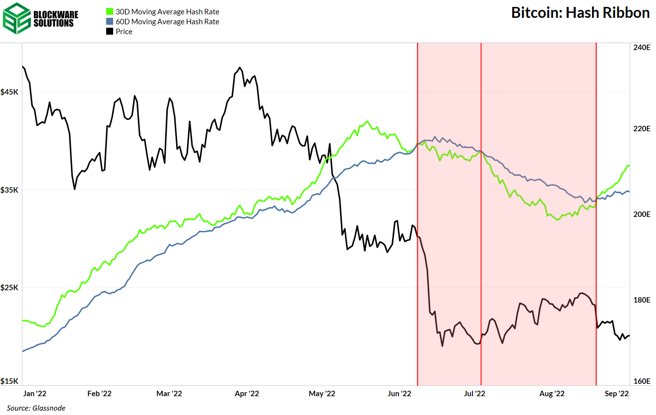 Bitcoin Hash Ribbon chart