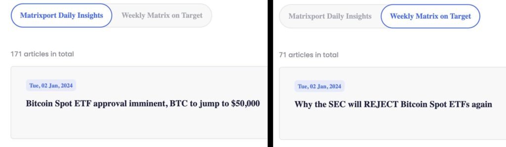 matrixport conflicting articles sec rejects bitcoin etf