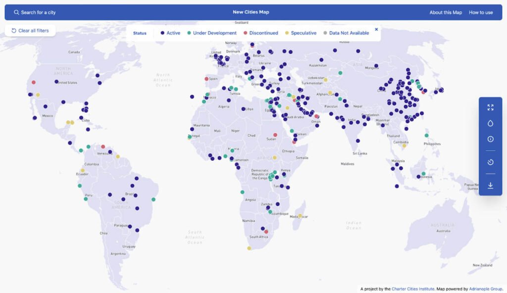 new-cities-map smart city projects