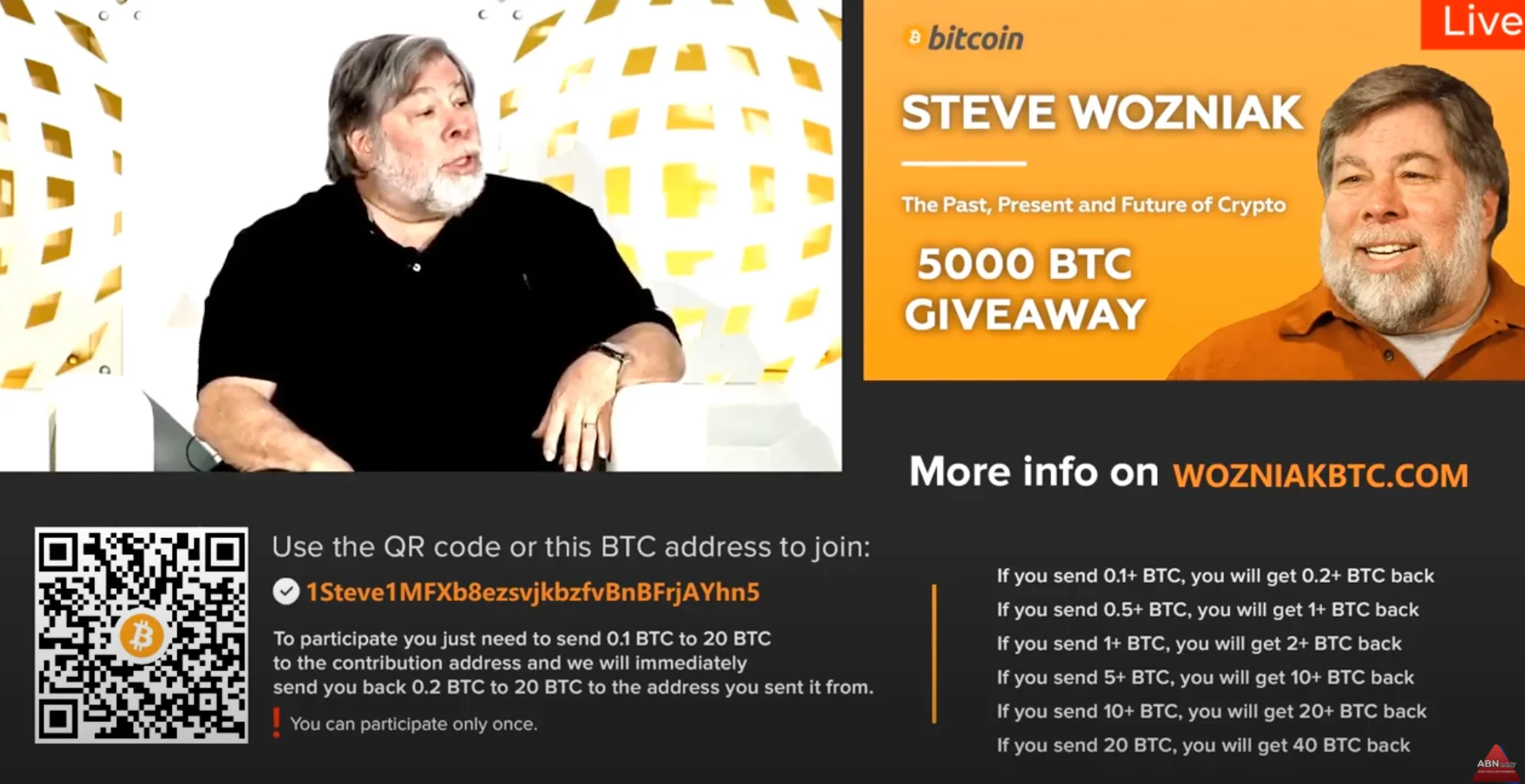 steve wozniak bitcoin giveaway