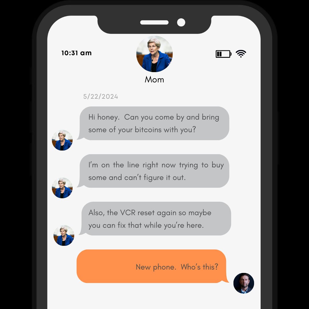 warren bitcoin text message
