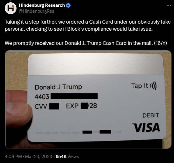 Hindenburg Research cashapp - jack dorsey block