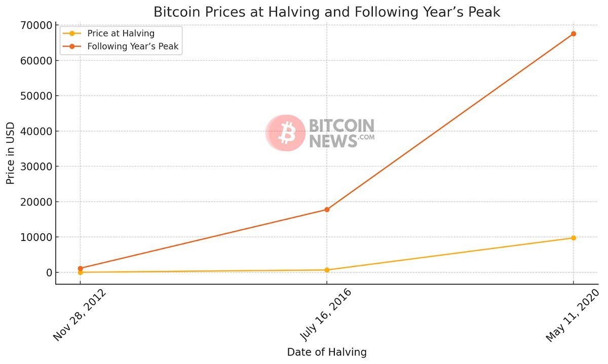 comparison of bitcoin price during halvings