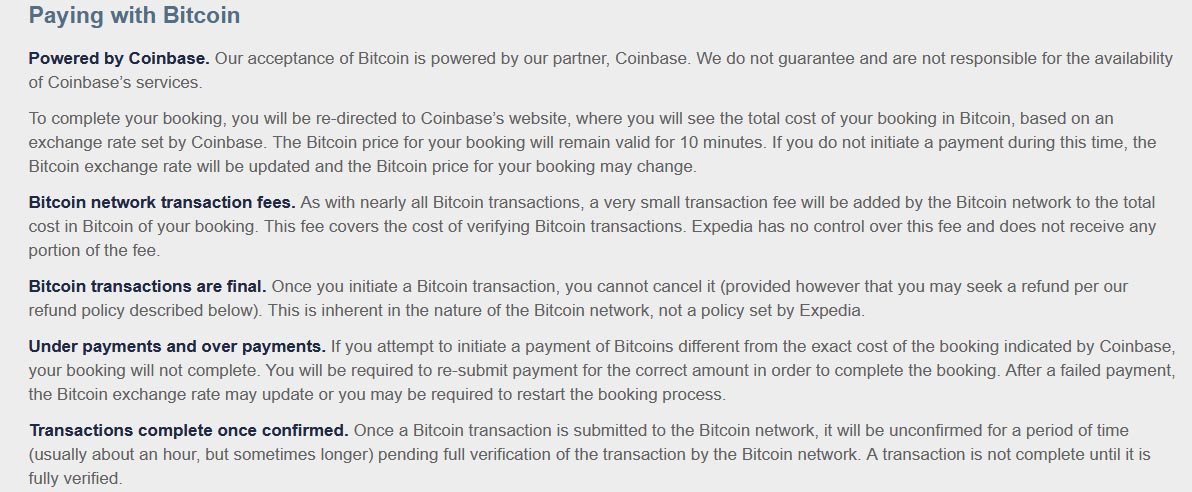 expedia bitcoin pay