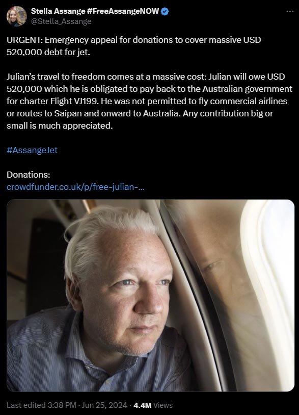 julian assange donation