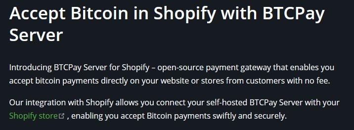 shopify btcpay server - bitcoin adoption