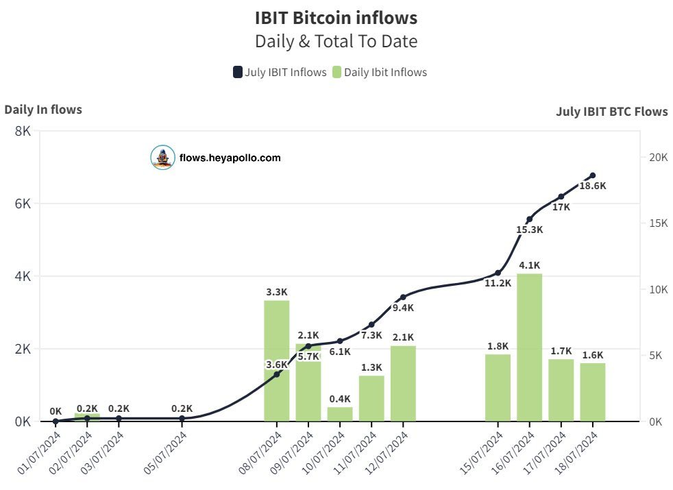 blackrock bitcoin etf ibit inflows in july