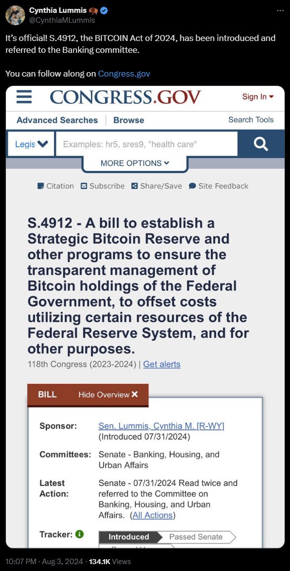 senator lummis bitcoin reserve bill - Bitcoin Act of 2024