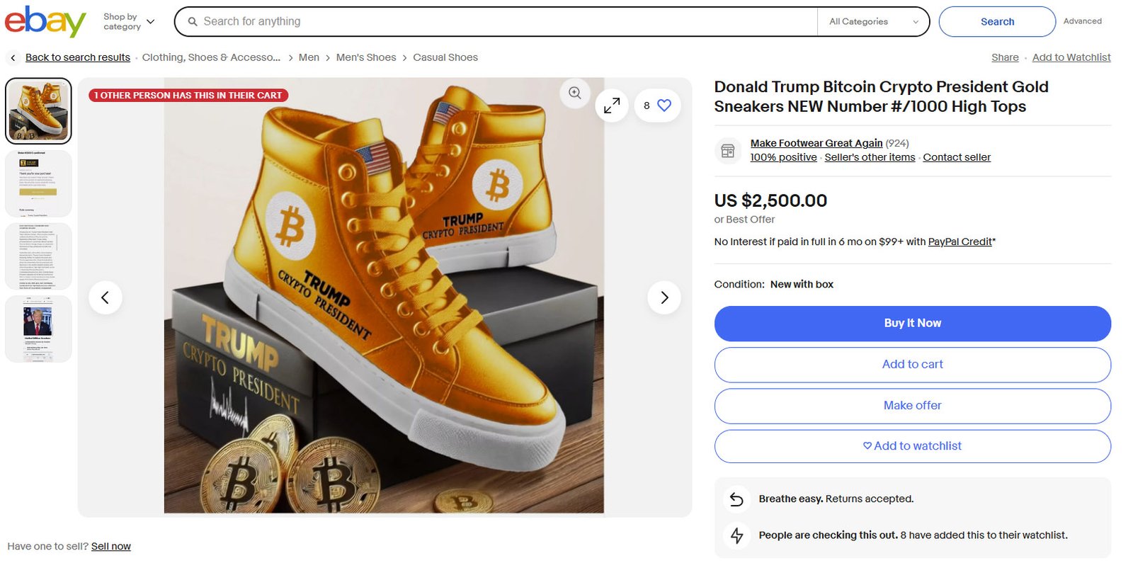 trump sneakers on ebay