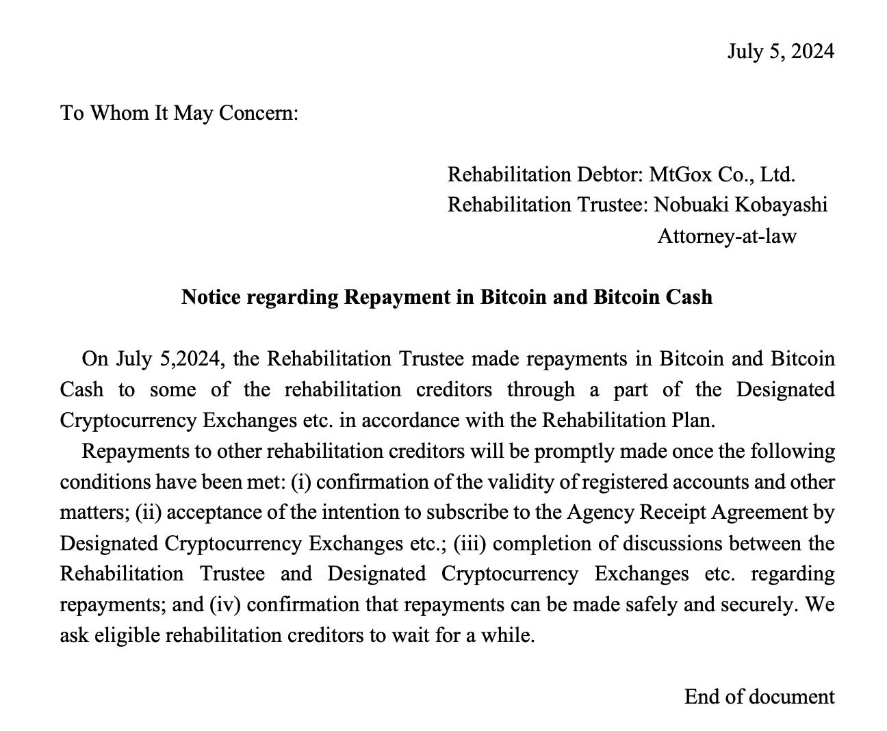 mt gox notice