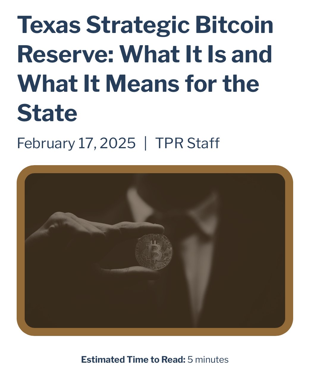 Texas bitcoin reserve bill