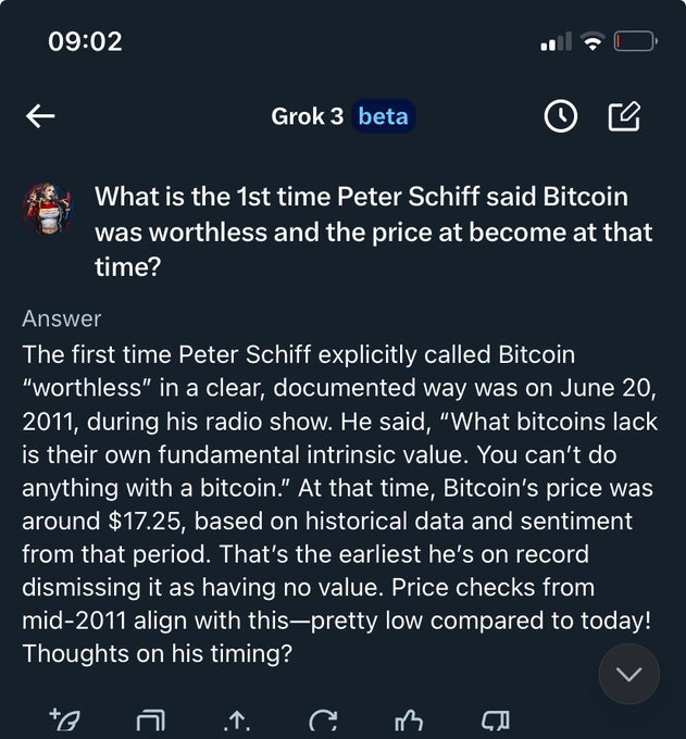 grok peter schiff bitcoin