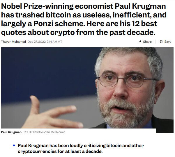 paul krugman trashed bitcoin