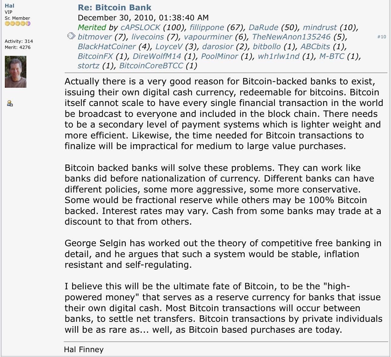 Are All Bitcoin IOUs Shitcoins? 1 hal finney bitcoin IOUs