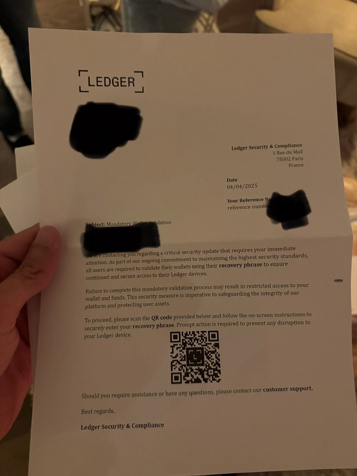 Ledger Leak Victims Hit by Physical Mail Scam 1 ledger wallet mail scam