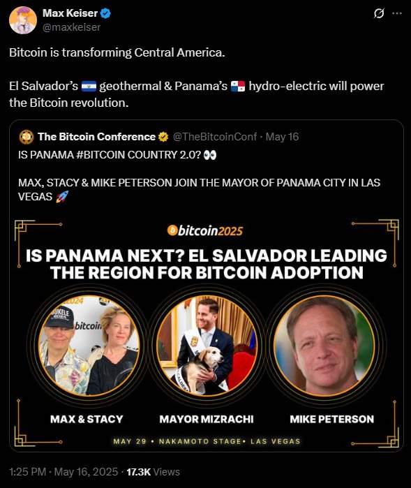 Panama City Considers Creating a Bitcoin Reserve 2 max keiser panama bitcoin