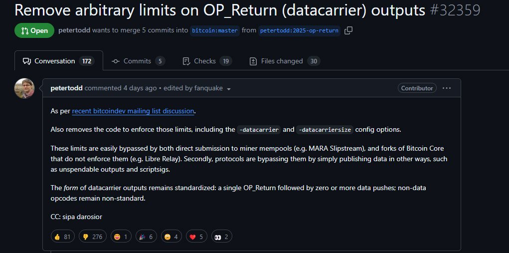 Discussions Heat Up Among Bitcoin Devs Over OP_RETURN Proposal 1 op_return proposal