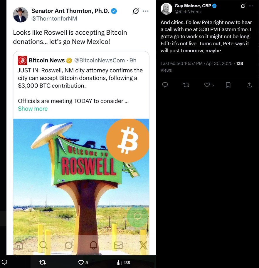 Roswell NM Launches World's First Municipal Bitcoin Strategic Reserve 3 senator-Ant-Thornton