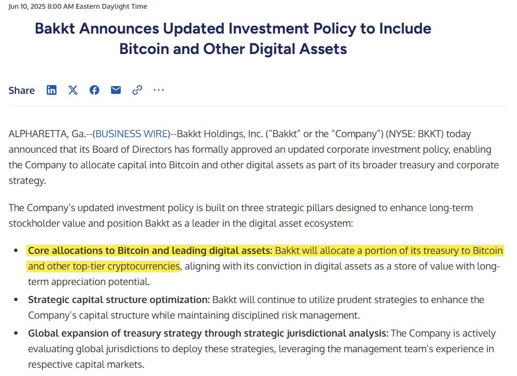 Bakkt Files $1 Billion Shelf Registration to Back Bitcoin Strategy 1 bakkt updated investment policy