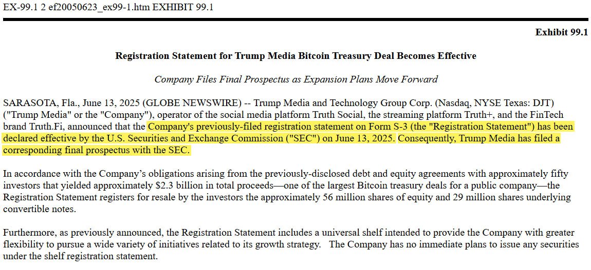 Trump Media Gets SEC Approval for $2.3 Billion Bitcoin Treasury 1 trump media tmtg bitcoin reserve